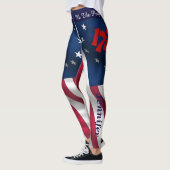 4 JUILLET Leggings American Drapeau Votre nom Para (Gauche)