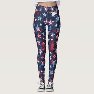 4 juillet Leggings avec logo blanc B&BE