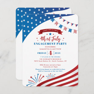 4 juillet Mission Red White Invitation
