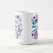 4 juillet Mug de fête avec rouge, blanc et bleu (Centre)