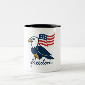 4 juillet Mug Liberté avec drapeau américain et ch (Centre)