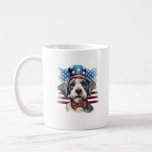 4 juillet Mug | Mug de chien patriotique (Gauche)
