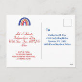 4 juillet Patriotic Gnomes BBQ Invitation Carte po (Dos)