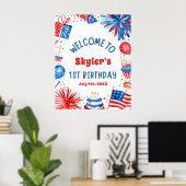 4 juillet Patriotique 1er anniversaire Affiche de  (Bureau à domicile)