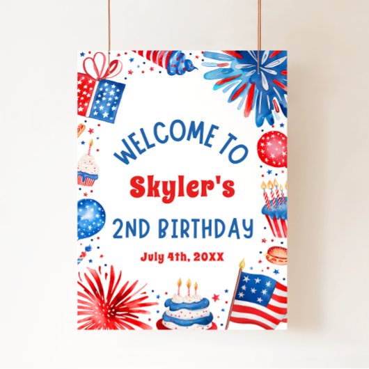 4 Juillet Patriotique 2ème anniversaire Affiche de