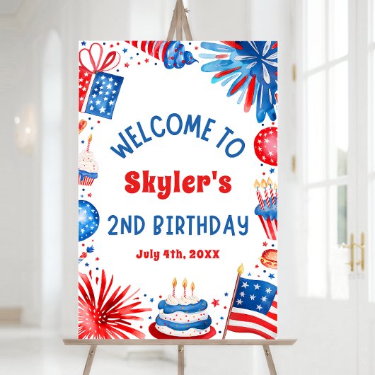 4 Juillet Patriotique 2ème anniversaire Affiche de