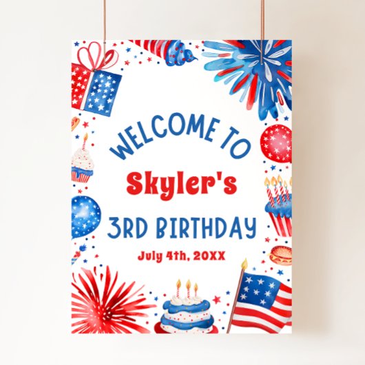 4 Juillet Patriotique 3ème anniversaire Affiche de