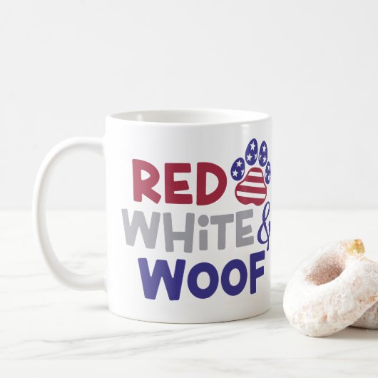4 juillet photo personnalisée Chien Mug (Avec donut)