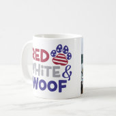 4 juillet photo personnalisée Chien Mug (Devant gauche)