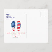 4 juillet Piscine Flip Flops Invitation Carte post (Dos)