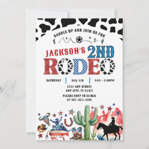 4 juillet Rodéo patriotique Invitation d'anniversa
