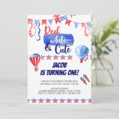 4 juillet Rouge Blanc et mignonne Invitation d'ann (Debout devant)