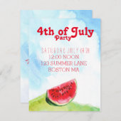 4 juillet soirée barbecue Invitation (Devant / Derrière)