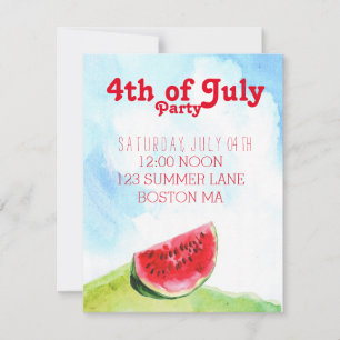 4 juillet soirée barbecue Invitation