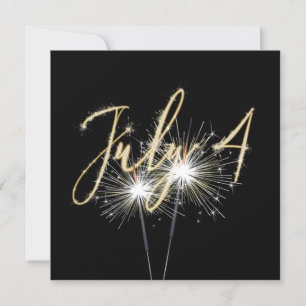 4 juillet Sparklers sur carte postale Black Holida