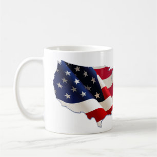 4 juillet, Stars & Stripes Carte US, Mug