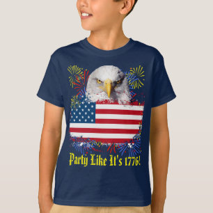4 juillet T-shirt bleu foncé pour enfants