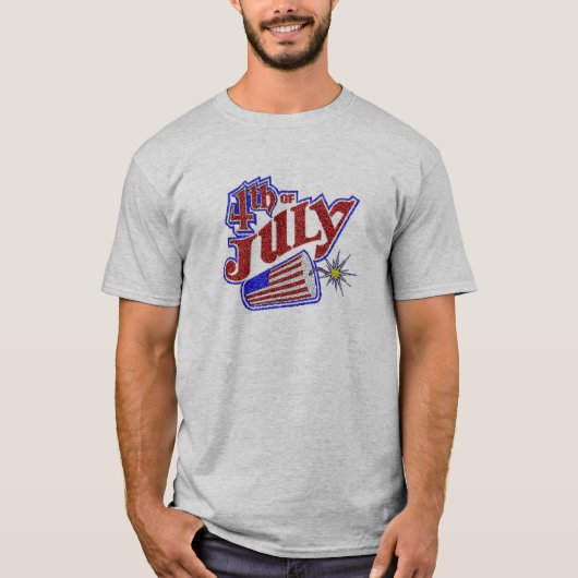 4 juillet T-shirt de feux d'artifice (Devant)