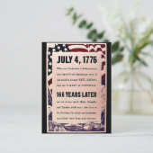 4 juli 1776 briefkaart (Staand voorkant)