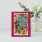 4 juli 1776 Minuteman Briefkaart (Staand voorkant)