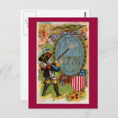 4 juli 1776 Minuteman Briefkaart (Voorkant / Achterkant)