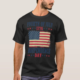 4 juli 1776 Onafhankelijkheidsdag Amerikaanse vlag T-shirt