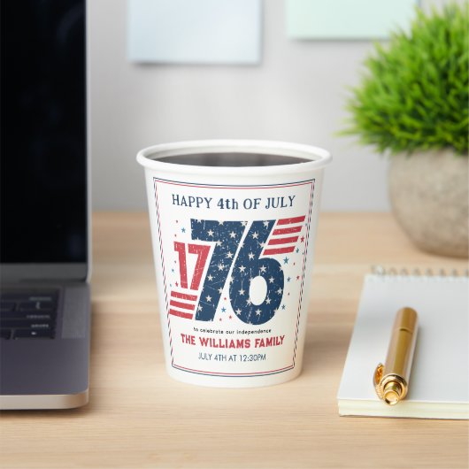 4 juli 1776 Onafhankelijkheidsdag Papieren Bekers (Insitu)