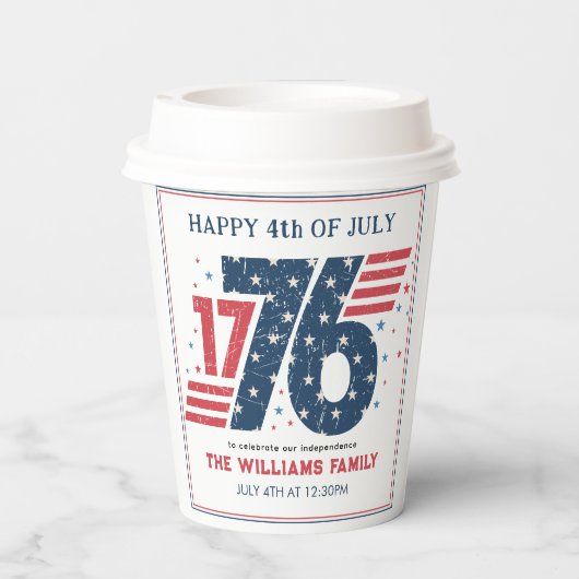 4 juli 1776 Onafhankelijkheidsdag Papieren Bekers (Achterkant)