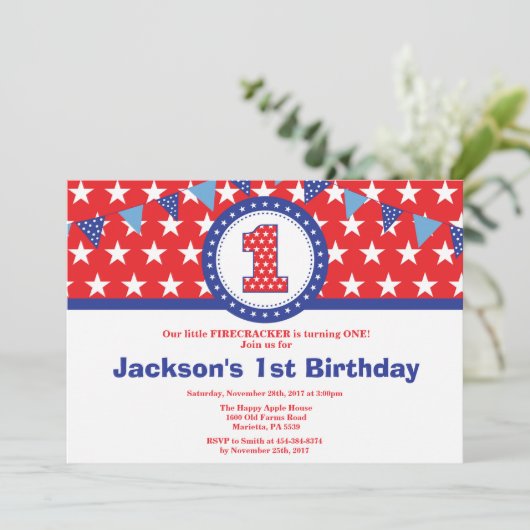 4 juli 1e eerste uitnodiging van de Eerste Dag (Staand voorkant)