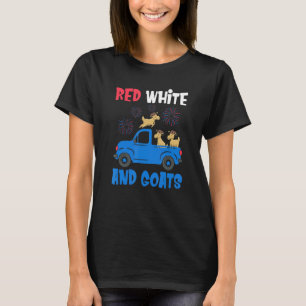 4 juli 2022 Rood Wit En Geiten Boer Boerderij T-shirt