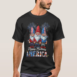 4 juli 2023 USA Patriottische Gnomen Happy Birth T-shirt