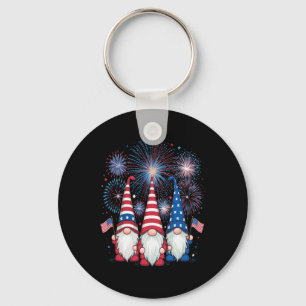 4 juli 2024 Patriottische Gnomes Funny American U Sleutelhanger