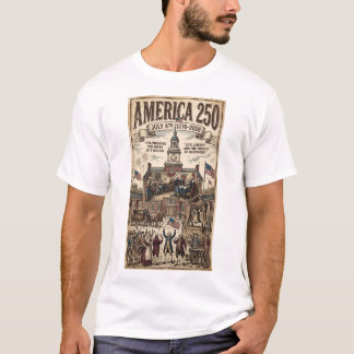 4 juli 250 jaar onafhankelijkheidsdag retro t-shirt