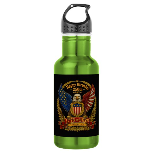 4 juli 250e Onafhankelijkheidsdag 250 Jaar Waterfles (Voorkant)