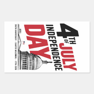 4 juli 250e verjaardag Onafhankelijkheidsdag Rechthoekige Sticker