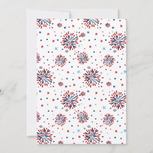 4 juli 2 jarig Rood Wit Twee Kaart (Achterkant)