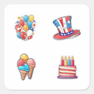 4 juli 4 Stickers verpakking