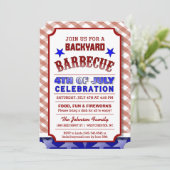 4 juli Achtertuin BBQ Celebration Festive Kaart (Staand voorkant)