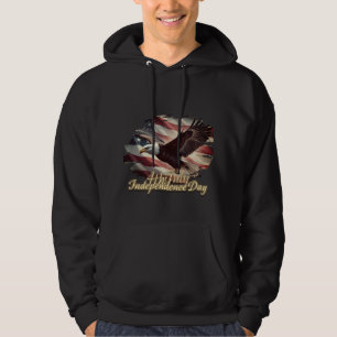 4 juli adelaar met Amerikaanse vlag Hoodie