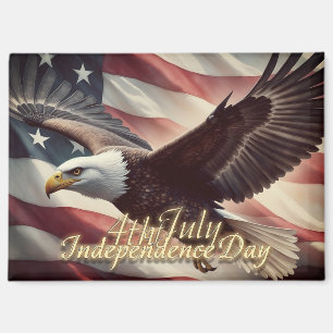4 juli adelaar met Amerikaanse vlag Magneet