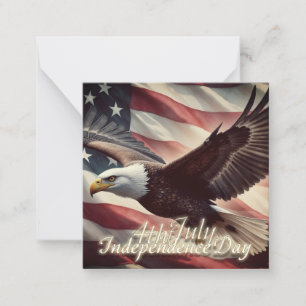 4 juli adelaar met Amerikaanse vlag Notitiekaartje