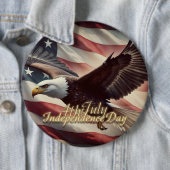 4 juli Adelaar met Amerikaanse vlag Ronde Button 6,0 Cm (In situ)