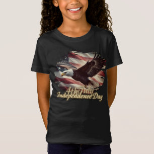 4 juli-adelaar met Amerikaanse vlag T-shirt