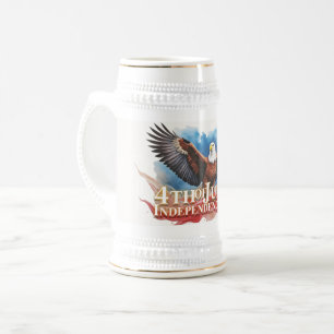 4 juli-adelaar – Patriottisch kunstontwerp Bierpul