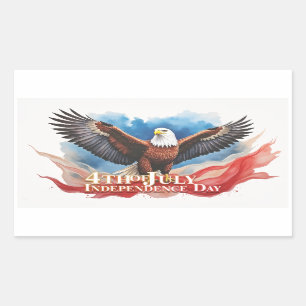 4 juli adelaar – patriottisch kunstontwerp rechthoekige sticker