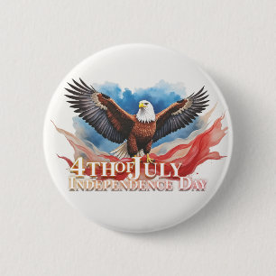 4 juli-adelaar – Patriottisch kunstontwerp Ronde Button 5,7 Cm