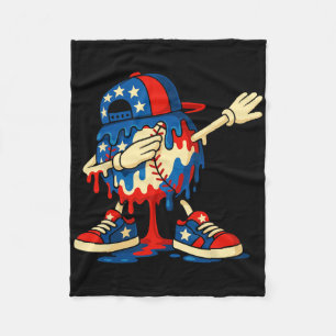 4 juli adelaar Usa Drip Amerikaanse mannen jongens Fleece Deken