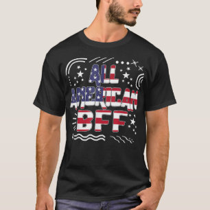 4 juli alle amerikaanse bff - amerikaanse vlaggen t-shirt