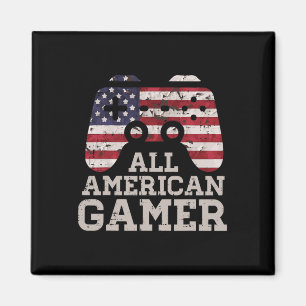 4 juli Alle Amerikaanse Gamer Patriot Mannen Boys Magneet