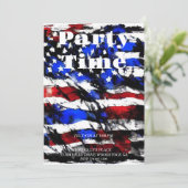 4 juli "American Flag" Uitnodiging (Staand voorkant)